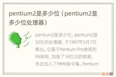 pentium2是多少位处理器 pentium2是多少位