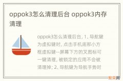 oppok3怎么清理后台 oppok3内存清理