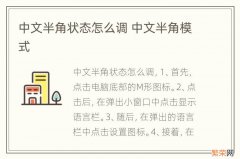 中文半角状态怎么调 中文半角模式