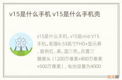 v15是什么手机 v15是什么手机壳