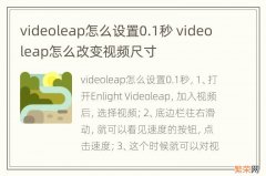 videoleap怎么设置0.1秒 videoleap怎么改变视频尺寸