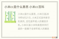 小米cc是什么意思 小米cc百科