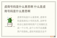 虚商号码是什么意思啊 什么是虚商号码是什么意思啊