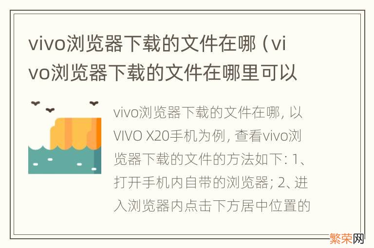 vivo浏览器下载的文件在哪里可以找到 vivo浏览器下载的文件在哪