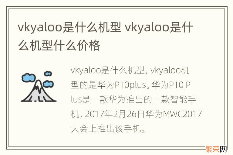 vkyaloo是什么机型 vkyaloo是什么机型什么价格