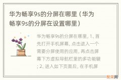 华为畅享9s的分屏在设置哪里 华为畅享9s的分屏在哪里