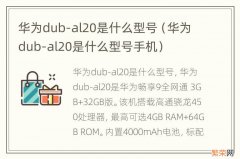 华为dub-al20是什么型号手机 华为dub-al20是什么型号