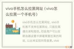 vivo怎么拉黑一个手机号 vivo手机怎么拉黑网址