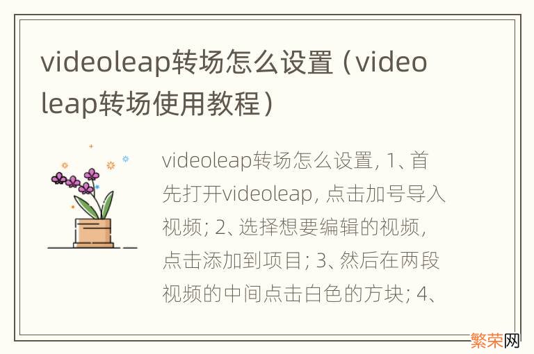 videoleap转场使用教程 videoleap转场怎么设置