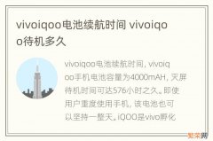 vivoiqoo电池续航时间 vivoiqoo待机多久