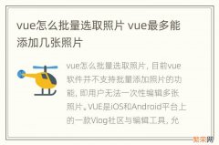 vue怎么批量选取照片 vue最多能添加几张照片