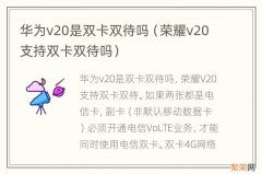 荣耀v20支持双卡双待吗 华为v20是双卡双待吗