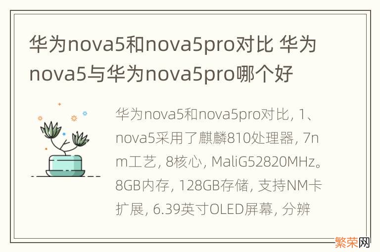 华为nova5和nova5pro对比 华为nova5与华为nova5pro哪个好