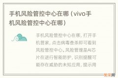 vivo手机风险管控中心在哪 手机风险管控中心在哪