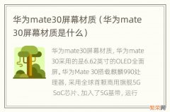 华为mate30屏幕材质是什么 华为mate30屏幕材质