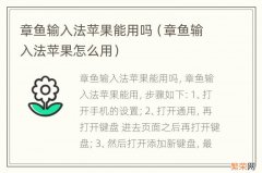 章鱼输入法苹果怎么用 章鱼输入法苹果能用吗