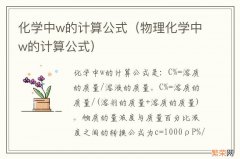 物理化学中w的计算公式 化学中w的计算公式