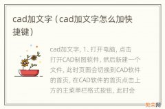 cad加文字怎么加快捷键 cad加文字