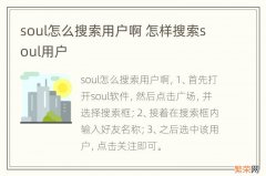 soul怎么搜索用户啊 怎样搜索soul用户