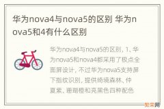 华为nova4与nova5的区别 华为nova5和4有什么区别