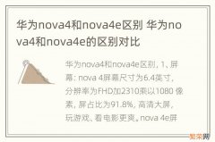 华为nova4和nova4e区别 华为nova4和nova4e的区别对比