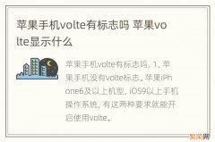 苹果手机volte有标志吗 苹果volte显示什么