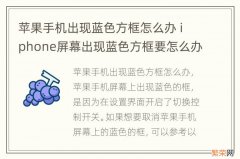 苹果手机出现蓝色方框怎么办 iphone屏幕出现蓝色方框要怎么办