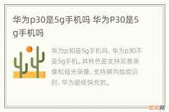 华为p30是5g手机吗 华为P30是5g手机吗