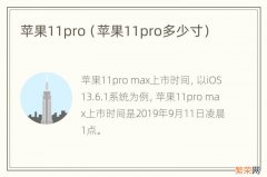 苹果11pro多少寸 苹果11pro