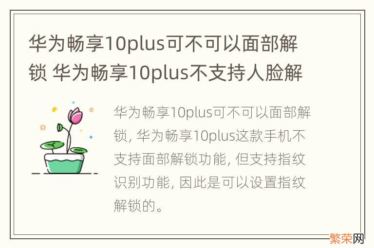 华为畅享10plus可不可以面部解锁 华为畅享10plus不支持人脸解锁吗