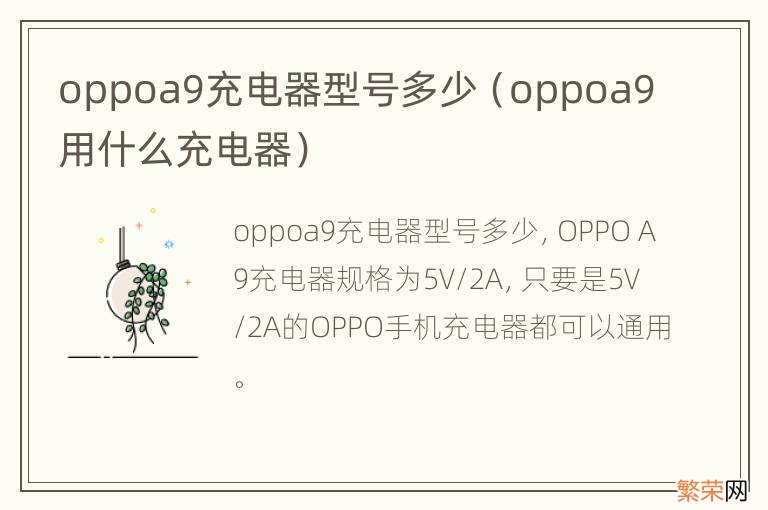 oppoa9用什么充电器 oppoa9充电器型号多少