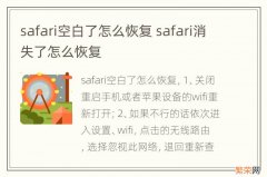 safari空白了怎么恢复 safari消失了怎么恢复