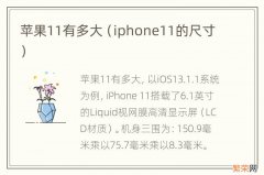 iphone11的尺寸 苹果11有多大