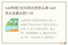 cad布局1比50的比例怎么调 cad怎么设置比例1:50