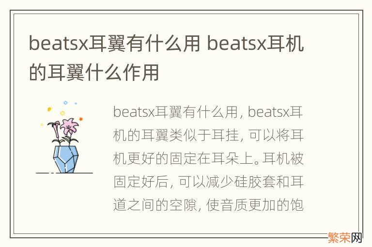 beatsx耳翼有什么用 beatsx耳机的耳翼什么作用