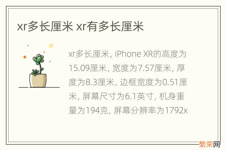 xr多长厘米 xr有多长厘米