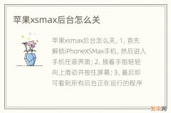 苹果xsmax后台怎么关