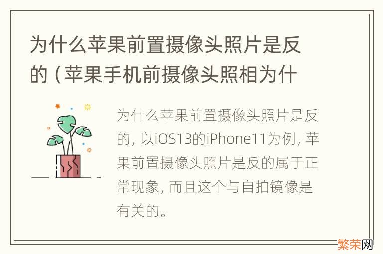 苹果手机前摄像头照相为什么是反的 为什么苹果前置摄像头照片是反的