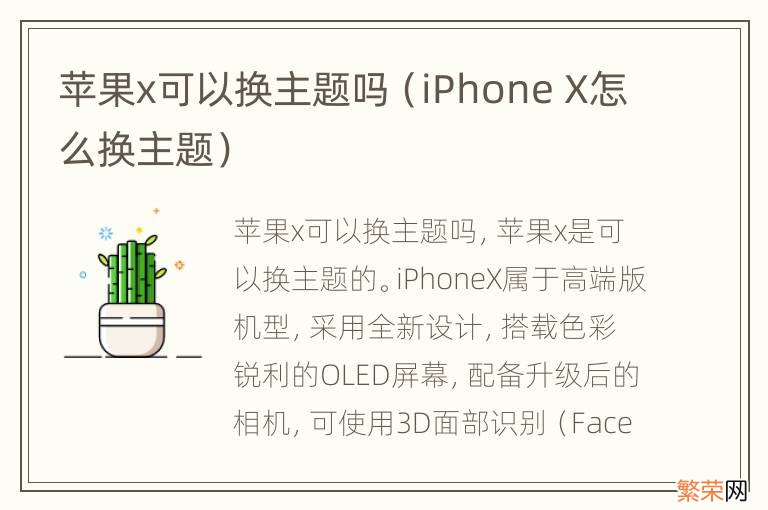 iPhone X怎么换主题 苹果x可以换主题吗