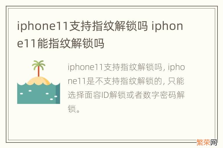 iphone11支持指纹解锁吗 iphone11能指纹解锁吗