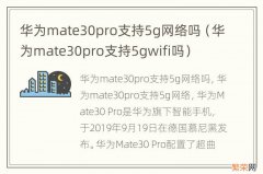 华为mate30pro支持5gwifi吗 华为mate30pro支持5g网络吗