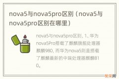 nova5与nova5pro区别在哪里 nova5与nova5pro区别