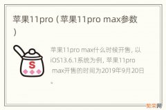 苹果11pro max参数 苹果11pro