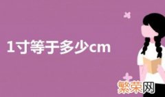 1寸等于多少cm厘米 一起来了解一下