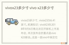 vivox23多少寸 vivo x23多少寸