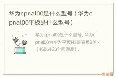 华为cpnal00平板是什么型号 华为cpnal00是什么型号