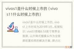 vivo s11什么时候上市的 vivos1是什么时候上市的