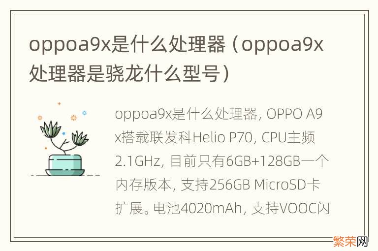 oppoa9x处理器是骁龙什么型号 oppoa9x是什么处理器