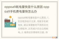 oppoa9耗电量快是什么原因 oppoa9手机费电量快怎么办