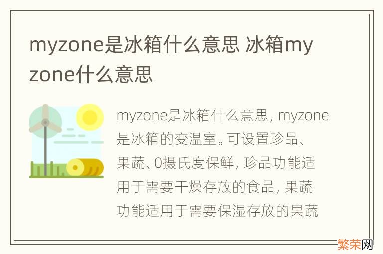 myzone是冰箱什么意思 冰箱my zone什么意思